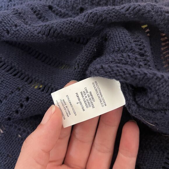 Rewind Size Small Navy Blue Sheer Knit Tank Dress - Picture 6 of 6